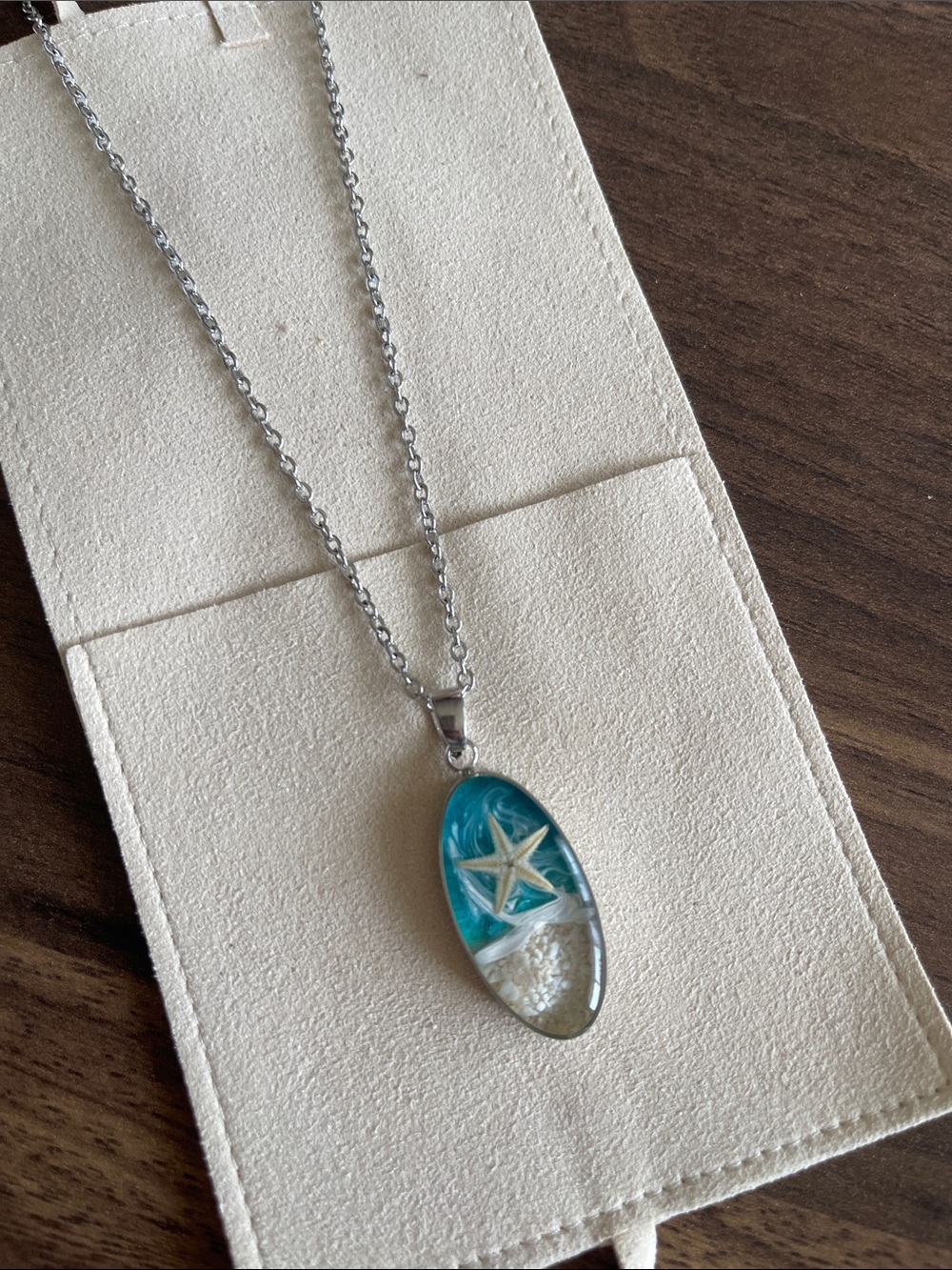 Coastal Blue Starfish Pendant Necklace - Women